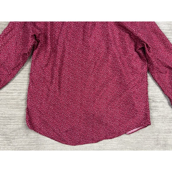 Nine West Shirt Mens XL Red Patterned Button Up Long Sleeve Slim Fit Casual - Picture 9 of 11